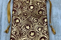 Leaves Tarot Bag/ Custom Tarot Bag/ Keepsake Bag / Drawstring Bag / Oracle Bag / Jewelry Bag / Crystal Bag / Gift Bag / Tarot Pouch