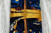 Reversible Silk Lined Tarot Wrap/ Moon Scene Tarot Wrap / Tarot Supplies / Tarot Deck Storage / Tarot Cloth / Tarot Supplies / Altar