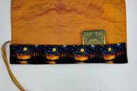 Reversible Silk Lined Tarot Wrap/ Moon Scene Tarot Wrap / Tarot Supplies / Tarot Deck Storage / Tarot Cloth / Tarot Supplies / Altar