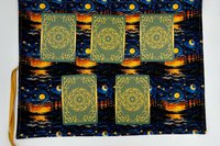 Reversible Silk Lined Tarot Wrap/ Moon Scene Tarot Wrap / Tarot Supplies / Tarot Deck Storage / Tarot Cloth / Tarot Supplies / Altar
