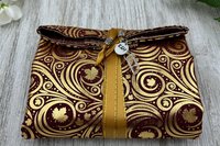 Reversible Silk Lined Tarot Wrap/ Leaves Tarot Wrap / Tarot Supplies / Tarot Deck Storage / Tarot Cloth / Tarot Supplies / Altar