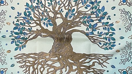 Tree of Life Altar Cloth, Tarot Cloth, Altar Decor, Tapestry, Dice Mat, Centerpiece