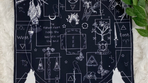 Witchy Altar Cloth, Tarot Cloth, Altar Decor, Double Sided Altar Cloth, Wall Hanging, Dice Mat, Centerpiece
