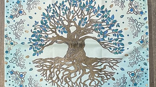 Tree of Life Altar Cloth, Tarot Cloth, Altar Decor, Tapestry, Dice Mat, Centerpiece