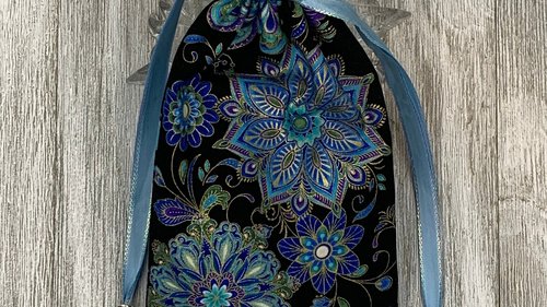 Mandala Tarot Bag/ Custom Tarot Pouch / Keepsake Bag / Drawstring Bag / Oracle Bag / Jewelry Bag / Crystal Bag / Gift Bag / Tarot Pouch
