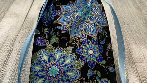 Mandala Tarot Bag/ Custom Tarot Pouch / Keepsake Bag / Drawstring Bag / Oracle Bag / Jewelry Bag / Crystal Bag / Gift Bag / Tarot Pouch