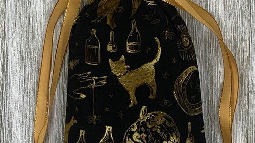 Witchy Tarot Bag/ Custom Tarot Pouch/ Keepsake Bag / Drawstring Bag / Oracle Bag / Crystal Bag / Tarot Pouch / Cosmetic Bag