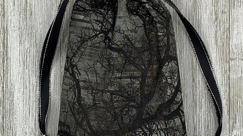 Dark Forest Tarot Bag/ Custom Tarot Pouch/ Keepsake Bag / Drawstring Bag / Oracle Bag / Crystal Bag / Tarot Pouch / Cosmetic Bag
