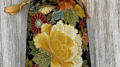 Autumn Flowers Tarot Bag/ Custom Tarot Pouch/ Keepsake Bag / Drawstring Bag / Oracle Bag / Crystal Bag / Tarot Pouch / Cosmetic Bag