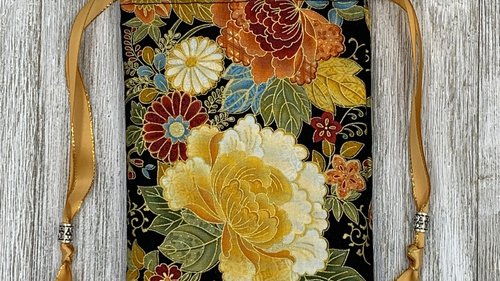 Autumn Flowers Tarot Bag/ Custom Tarot Pouch/ Keepsake Bag / Drawstring Bag / Oracle Bag / Crystal Bag / Tarot Pouch / Cosmetic Bag