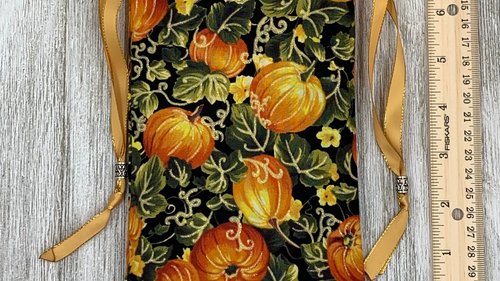 Pumpkin Tarot Bag/ Custom Tarot Pouch/ Keepsake Bag / Drawstring Bag / Oracle Bag / Crystal Bag / Tarot Pouch / Cosmetic Bag