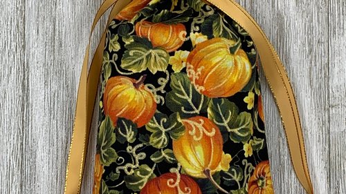 Pumpkin Tarot Bag/ Custom Tarot Pouch/ Keepsake Bag / Drawstring Bag / Oracle Bag / Crystal Bag / Tarot Pouch / Cosmetic Bag