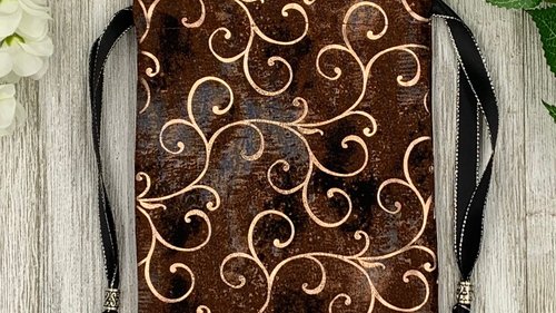 Rose Gold Scrolls Tarot Bag/ Custom Tarot Pouch/ Keepsake Bag / Drawstring Bag / Oracle Bag / Crystal Bag / Tarot Pouch / Cosmetic Bag