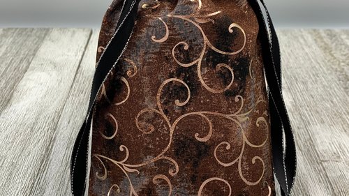 Rose Gold Scrolls Tarot Bag/ Custom Tarot Pouch/ Keepsake Bag / Drawstring Bag / Oracle Bag / Crystal Bag / Tarot Pouch / Cosmetic Bag