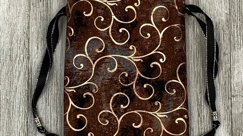 Rose Gold Scrolls Tarot Bag/ Custom Tarot Pouch/ Keepsake Bag / Drawstring Bag / Oracle Bag / Crystal Bag / Tarot Pouch / Cosmetic Bag