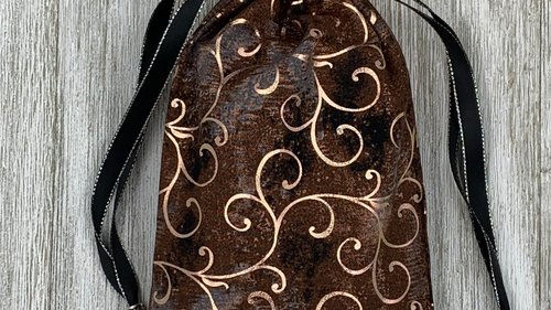 Rose Gold Scrolls Tarot Bag/ Custom Tarot Pouch/ Keepsake Bag / Drawstring Bag / Oracle Bag / Crystal Bag / Tarot Pouch / Cosmetic Bag