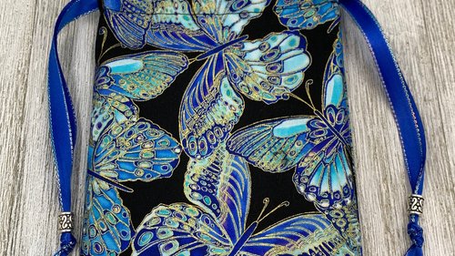 Butterfly Tarot Bag/ Custom Tarot Pouch/ Keepsake Bag / Drawstring Bag / Oracle Bag / Crystal Bag / Tarot Pouch / Cosmetic Bag