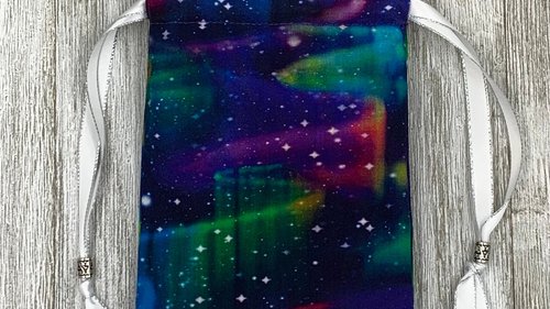 Northern Lights Tarot Bag/ Custom Tarot Pouch/ Keepsake Bag / Drawstring Bag / Oracle Bag / Crystal Bag / Tarot Pouch / Cosmetic Bag