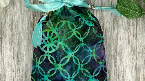 Circles Tarot Bag/ Custom Tarot Pouch/ Keepsake Bag / Drawstring Bag / Oracle Bag / Crystal Bag / Tarot Pouch / Cosmetic Bag