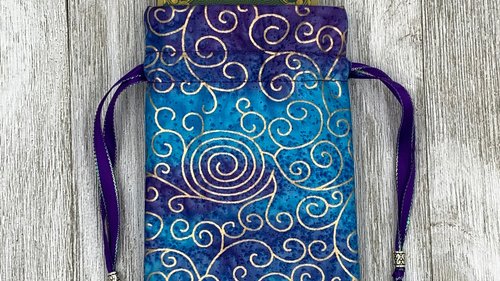 Scrolls Tarot Bag/ Custom Tarot Pouch/ Keepsake Bag / Drawstring Bag / Oracle Bag / Crystal Bag / Tarot Pouch / Cosmetic Bag