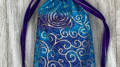 Scrolls Tarot Bag/ Custom Tarot Pouch/ Keepsake Bag / Drawstring Bag / Oracle Bag / Crystal Bag / Tarot Pouch / Cosmetic Bag