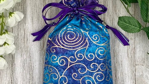 Scrolls Tarot Bag/ Custom Tarot Pouch/ Keepsake Bag / Drawstring Bag / Oracle Bag / Crystal Bag / Tarot Pouch / Cosmetic Bag