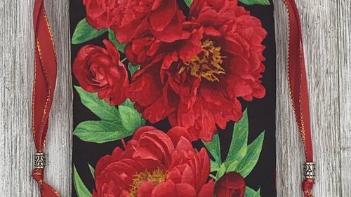 Red Floral Tarot Bag/ Custom Tarot Pouch/ Keepsake Bag / Drawstring Bag / Oracle Bag / Crystal Bag / Tarot Pouch / Cosmetic Bag