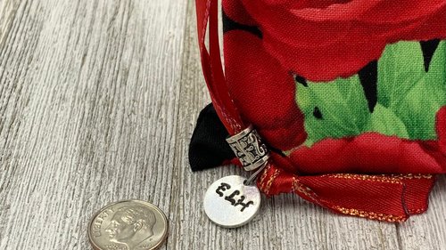 Red Floral Tarot Bag/ Custom Tarot Pouch/ Keepsake Bag / Drawstring Bag / Oracle Bag / Crystal Bag / Tarot Pouch / Cosmetic Bag