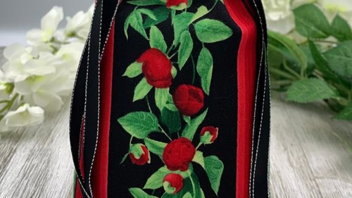 Floral Border Tarot Bag/ Custom Tarot Bag/ Keepsake Bag / Drawstring Bag / Oracle Bag / Crystal Bag / Gift Bag / Tarot Pouch