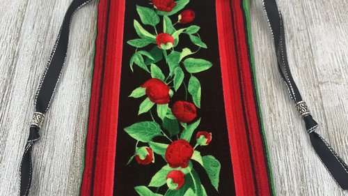 Floral Border Tarot Bag/ Custom Tarot Bag/ Keepsake Bag / Drawstring Bag / Oracle Bag / Crystal Bag / Gift Bag / Tarot Pouch