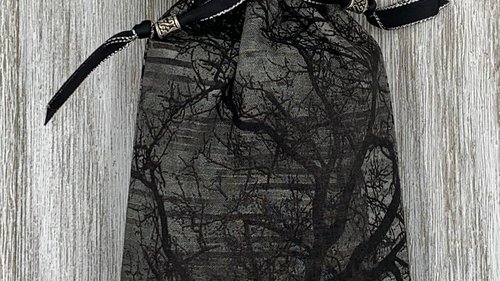 Dark Forest Tarot Bag/ Custom Tarot Pouch/ Keepsake Bag / Drawstring Bag / Oracle Bag / Crystal Bag / Tarot Pouch / Cosmetic Bag