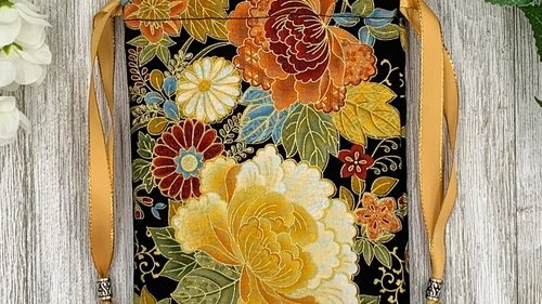 Autumn Flowers Tarot Bag/ Custom Tarot Pouch/ Keepsake Bag / Drawstring Bag / Oracle Bag / Crystal Bag / Tarot Pouch / Cosmetic Bag