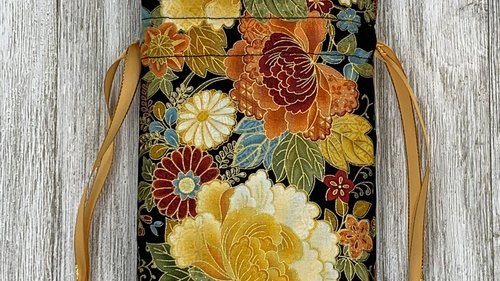 Autumn Flowers Tarot Bag/ Custom Tarot Pouch/ Keepsake Bag / Drawstring Bag / Oracle Bag / Crystal Bag / Tarot Pouch / Cosmetic Bag