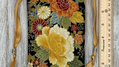 Autumn Flowers Tarot Bag/ Custom Tarot Pouch/ Keepsake Bag / Drawstring Bag / Oracle Bag / Crystal Bag / Tarot Pouch / Cosmetic Bag