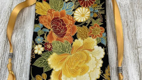 Autumn Flowers Tarot Bag/ Custom Tarot Pouch/ Keepsake Bag / Drawstring Bag / Oracle Bag / Crystal Bag / Tarot Pouch / Cosmetic Bag
