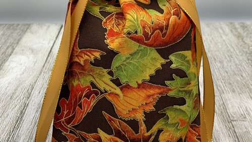 Fall Leaves Tarot Bag/ Custom Tarot Pouch/ Keepsake Bag / Drawstring Bag / Oracle Bag / Crystal Bag / Tarot Pouch / Cosmetic Bag