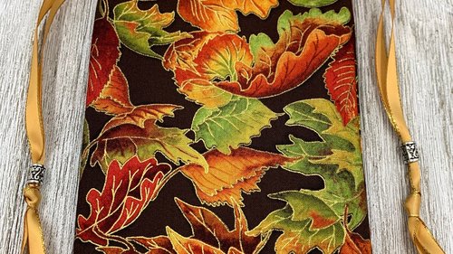 Fall Leaves Tarot Bag/ Custom Tarot Pouch/ Keepsake Bag / Drawstring Bag / Oracle Bag / Crystal Bag / Tarot Pouch / Cosmetic Bag
