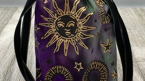 Stars Sun Moon Tarot Bag/ Custom Tarot Pouch/ Keepsake Bag / Drawstring Bag / Oracle Bag / Crystal Bag / Tarot Pouch / Cosmetic Bag