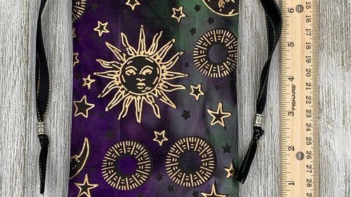 Stars Sun Moon Tarot Bag/ Custom Tarot Pouch/ Keepsake Bag / Drawstring Bag / Oracle Bag / Crystal Bag / Tarot Pouch / Cosmetic Bag