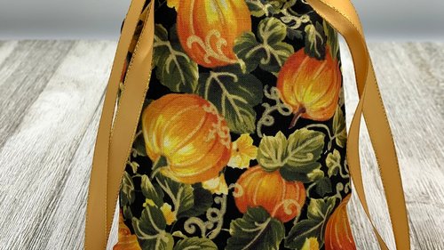Pumpkin Tarot Bag/ Custom Tarot Pouch/ Keepsake Bag / Drawstring Bag / Oracle Bag / Crystal Bag / Tarot Pouch / Cosmetic Bag