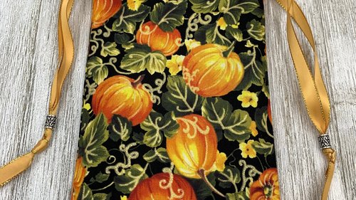 Pumpkin Tarot Bag/ Custom Tarot Pouch/ Keepsake Bag / Drawstring Bag / Oracle Bag / Crystal Bag / Tarot Pouch / Cosmetic Bag