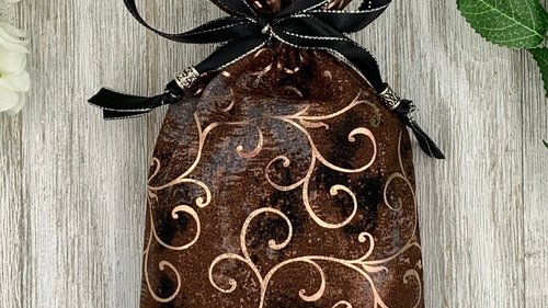 Rose Gold Scrolls Tarot Bag/ Custom Tarot Pouch/ Keepsake Bag / Drawstring Bag / Oracle Bag / Crystal Bag / Tarot Pouch / Cosmetic Bag