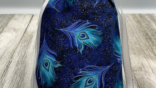 Peacock Feathers Tarot Bag/ Custom Tarot Pouch/ Keepsake Bag / Drawstring Bag / Oracle Bag / Crystal Bag / Tarot Pouch / Cosmetic Bag