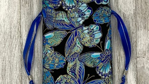Butterfly Tarot Bag/ Custom Tarot Pouch/ Keepsake Bag / Drawstring Bag / Oracle Bag / Crystal Bag / Tarot Pouch / Cosmetic Bag