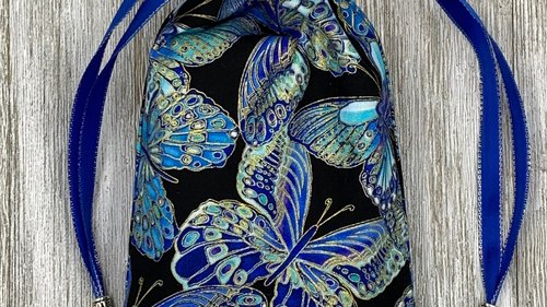 Butterfly Tarot Bag/ Custom Tarot Pouch/ Keepsake Bag / Drawstring Bag / Oracle Bag / Crystal Bag / Tarot Pouch / Cosmetic Bag