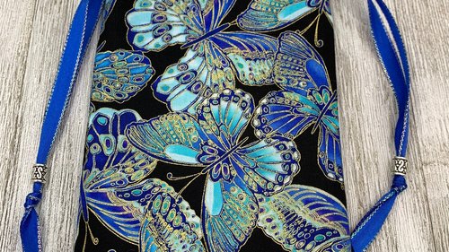 Butterfly Tarot Bag/ Custom Tarot Pouch/ Keepsake Bag / Drawstring Bag / Oracle Bag / Crystal Bag / Tarot Pouch / Cosmetic Bag