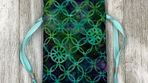 Circles Tarot Bag/ Custom Tarot Pouch/ Keepsake Bag / Drawstring Bag / Oracle Bag / Crystal Bag / Tarot Pouch / Cosmetic Bag