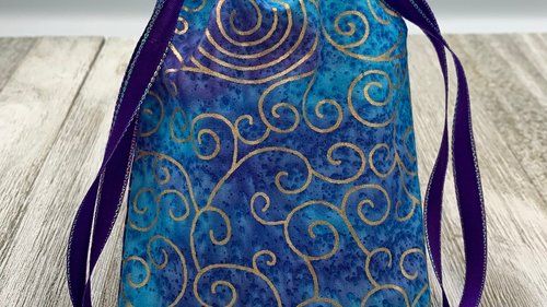 Scrolls Tarot Bag/ Custom Tarot Pouch/ Keepsake Bag / Drawstring Bag / Oracle Bag / Crystal Bag / Tarot Pouch / Cosmetic Bag