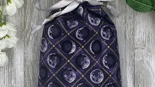 Moon Phase Tarot Bag/ Custom Tarot Pouch/ Keepsake Bag / Drawstring Bag / Oracle Bag / Crystal Bag / Tarot Pouch / Cosmetic Bag