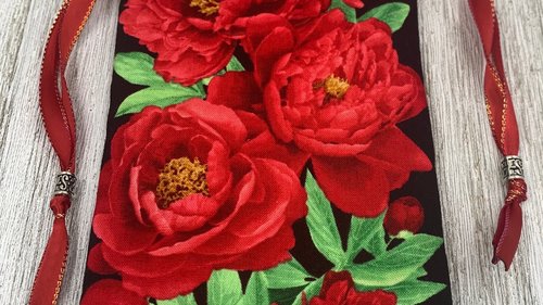 Red Floral Tarot Bag/ Custom Tarot Pouch/ Keepsake Bag / Drawstring Bag / Oracle Bag / Crystal Bag / Tarot Pouch / Cosmetic Bag